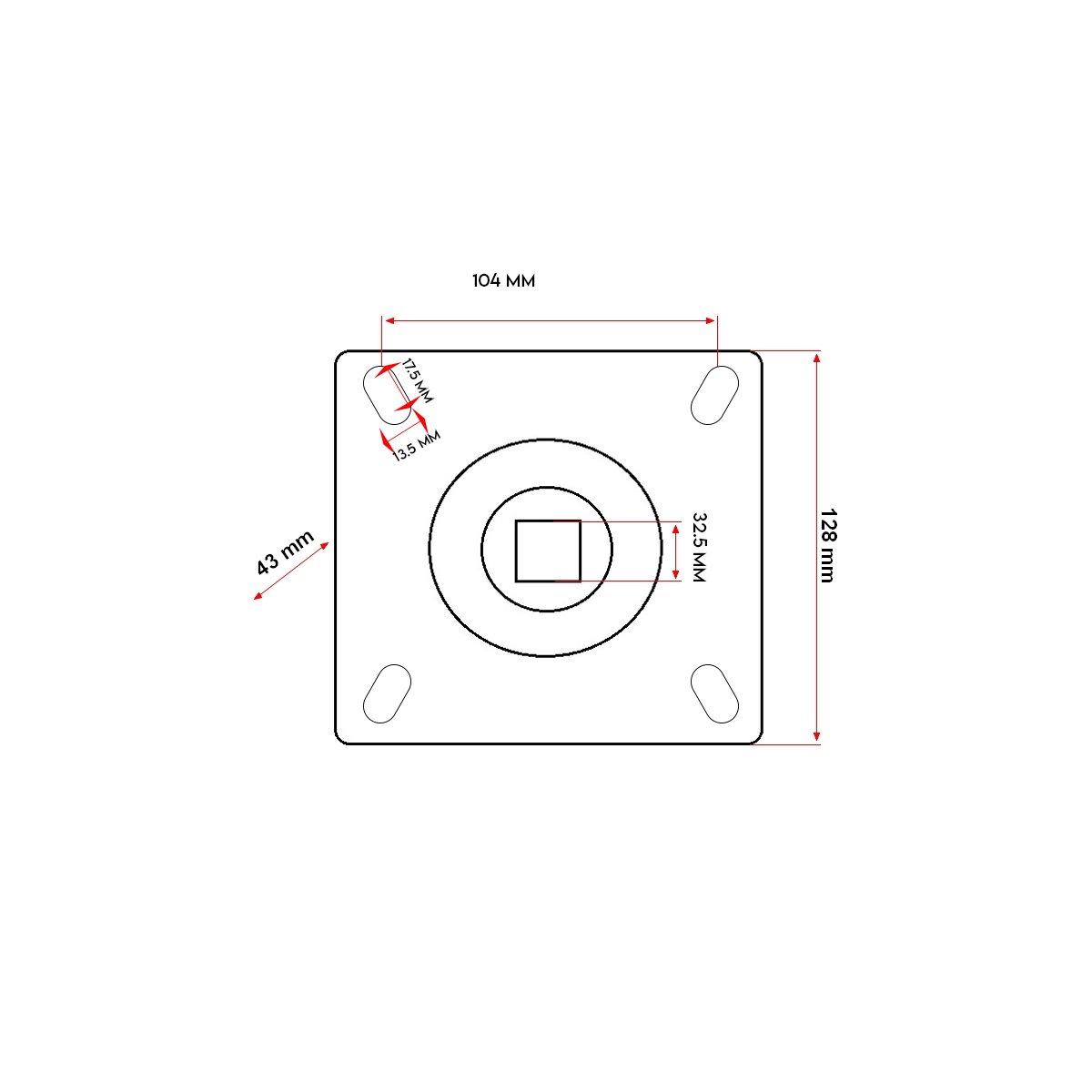 Lagar cu rulment ST491 patrat=32.5mm